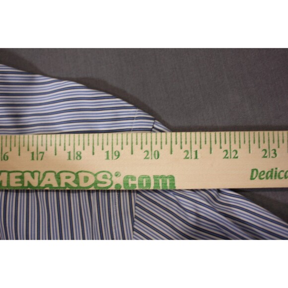 Polo Ralph Lauren Preppy Blue Striped Dress Shirt Cotton 18 -46 - Picture 4 of 10